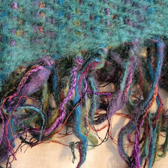 Vintage Churchill Weavers Handwoven Wool Turquoise, Purple Throw - Picture 6 of 6